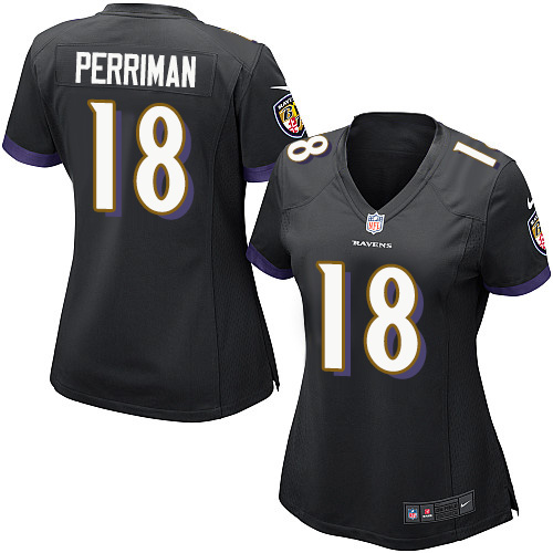 Women's Game Breshad Perriman Nike Jersey Black Alternate - #18 NFL Baltimore Ravens